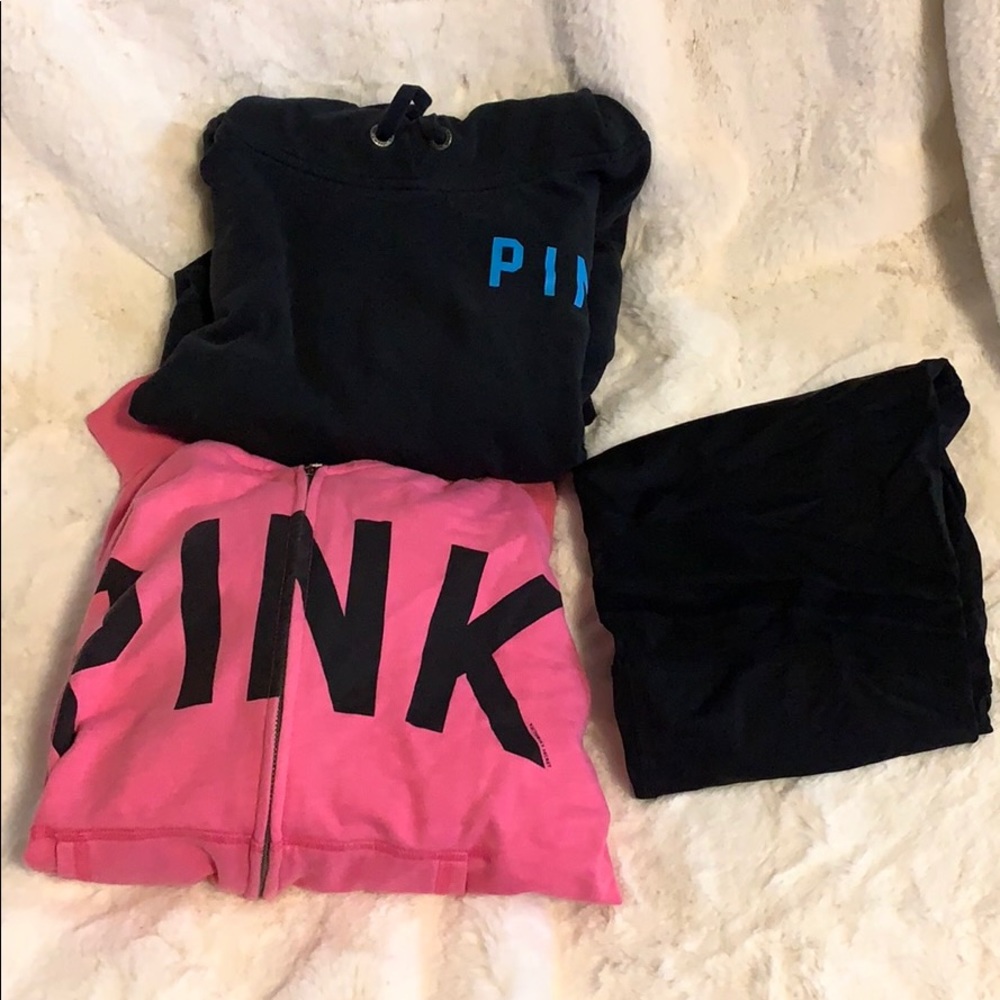 Bundle two VS hoodies and Andrew Marc pants
